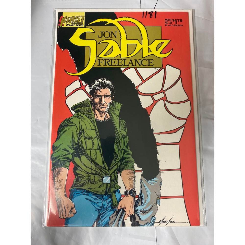 Jon‎ Sable Freelance 34 First Comics March 1986 Mike Grell Deluxe Series Copper